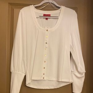 JLo Button Front Balloon Sleeve shirt, Size XL